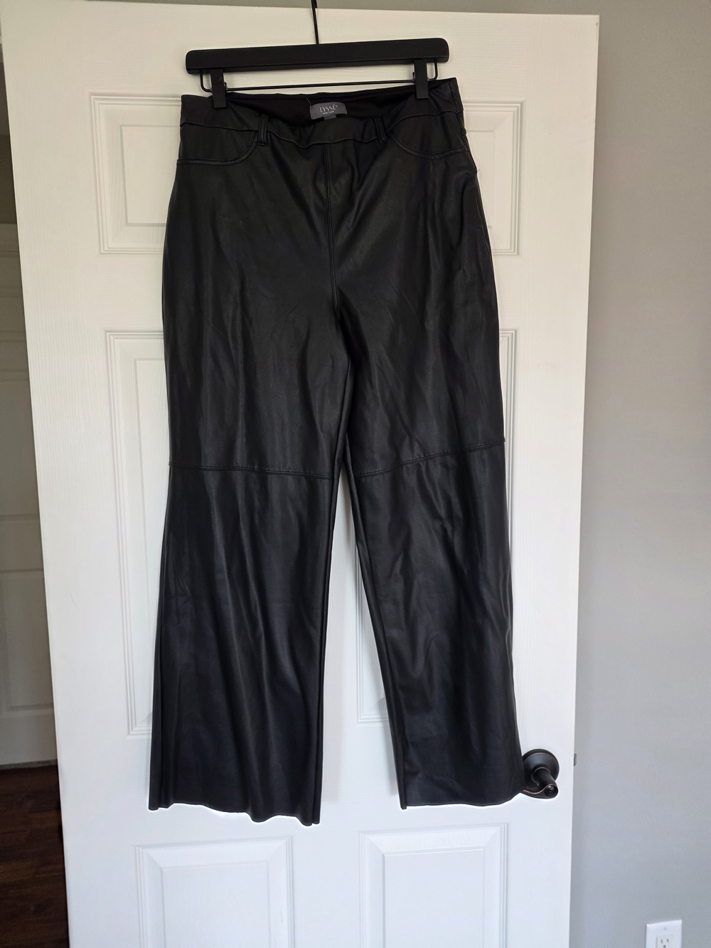 Black Faux Leather Straight-Leg Pants by Lulus